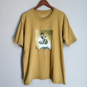 Post Malone Mustard Cotton Austin 2023 Tour T Shirt XL Concert Tour Band Tee USA